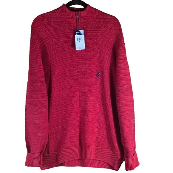 Chaps 1/4 Zip Up Long Sleeve Red Sweater Size XL NWT 📦 - Picture 1 of 9